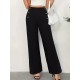 Women' S Button Detail Wide Leg Imported Crepe Trousers , 17088 Women' S Button Detail Wide Leg Imported Crepe Trousers , 17088