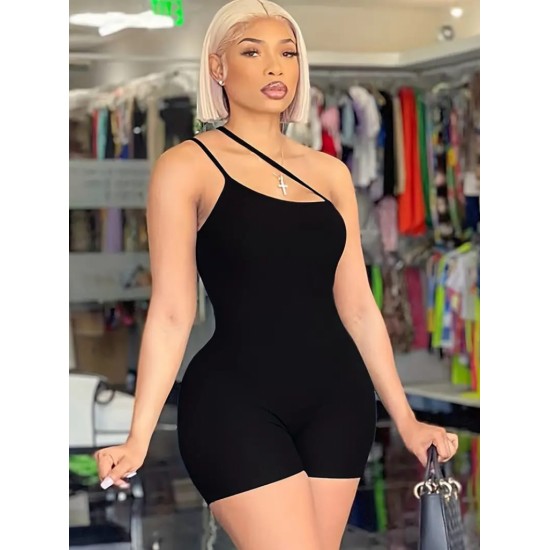 Kadın Asimetrik Askılı Mini Kaşkorse Bodycon Tulum , 17230 Kadın Asimetrik Askılı Mini Kaşkorse Bodycon Tulum , 17230