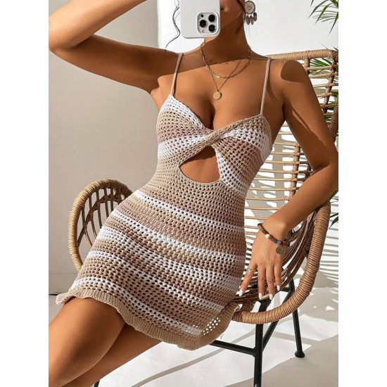 Women' S Back Tie Window Detail Strappy Knit Dress , 17264 Women' S Back Tie Window Detail Strappy Knit Dress , 17264