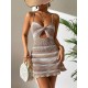 Women' S Back Tie Window Detail Strappy Knit Dress , 17264 Women' S Back Tie Window Detail Strappy Knit Dress , 17264