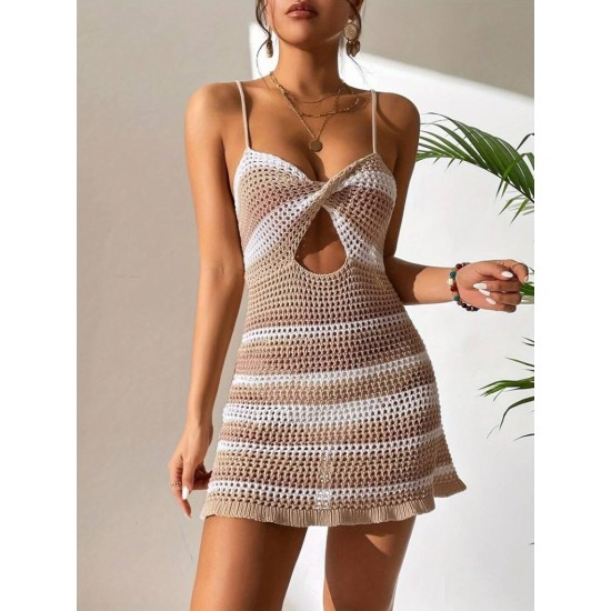 Women' S Back Tie Window Detail Strappy Knit Dress , 17264 Women' S Back Tie Window Detail Strappy Knit Dress , 17264
