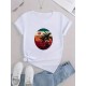 Kadın Kısa Kollu Palmiye Baskılı Viskon T-shirt , 17345 Kadın Kısa Kollu Palmiye Baskılı Viskon T-shirt , 17345