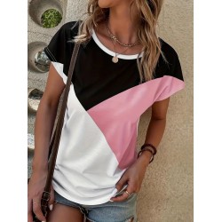 Kadın Bisiklet Yaka üç Renk Viskon T-shirt , 17652 Kadın Bisiklet Yaka üç Renk Viskon T-shirt , 17652