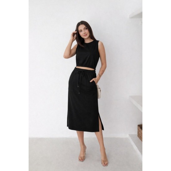 Kadın Iki Iplik Crop Etek Ikili Takım , 17719