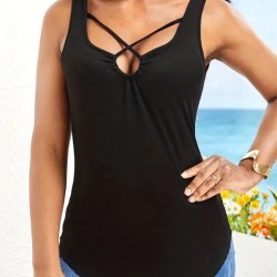 Kadın önden çapraz Detay şerit Askılı Viskon Bluz, 17767