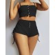 Kadın Ip Askılı Crop Bluz Ve Yanlardan Büzgülü Ikili Kaşkorse Short Takım, 17812 Kadın Ip Askılı Crop Bluz Ve Yanlardan Büzgülü Ikili Kaşkorse Short Takım, 17812