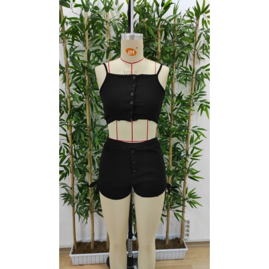 Kadın Ip Askılı Crop Bluz Ve Yanlardan Büzgülü Ikili Kaşkorse Short Takım, 17812 Kadın Ip Askılı Crop Bluz Ve Yanlardan Büzgülü Ikili Kaşkorse Short Takım, 17812