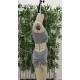 Women' S Rope-strapped Crop Blouse And Side-slit Double Camisole Short Set, 17811 Women' S Rope-strapped Crop Blouse And Side-slit Double Camisole Short Set, 17811