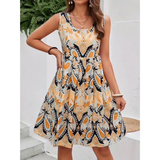 Women' S Sleeveless Single Jersey Dress With Pleat Detail On The Front, 18138 Women' S Sleeveless Single Jersey Dress With Pleat Detail On The Front, 18138
