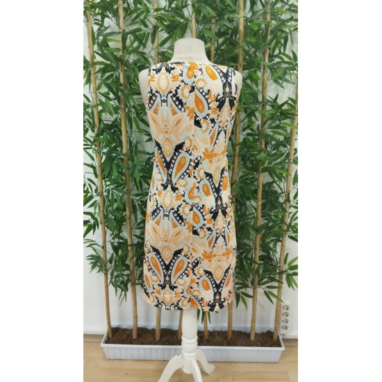 Women' S Sleeveless Single Jersey Dress With Pleat Detail On The Front, 18138 Women' S Sleeveless Single Jersey Dress With Pleat Detail On The Front, 18138