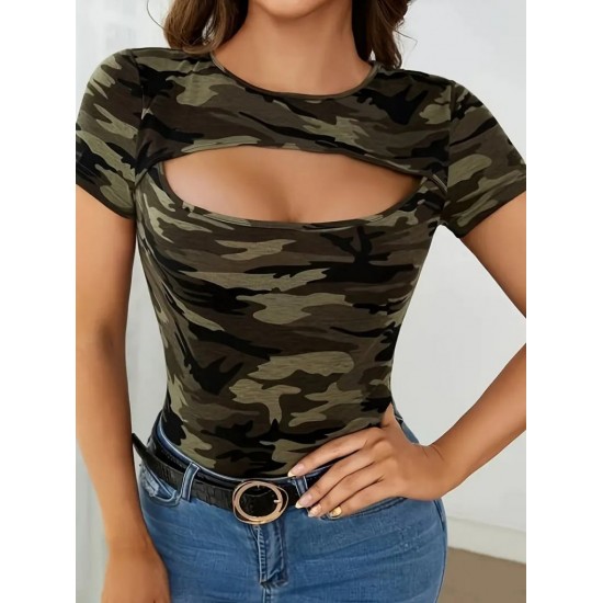 Women' S Short Sleeve Crew Neck Low-cut Jersey Blouse, 18160 Women' S Short Sleeve Crew Neck Low-cut Jersey Blouse, 18160