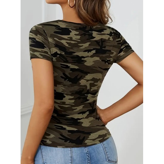 Women' S Short Sleeve Crew Neck Low-cut Jersey Blouse, 18160 Women' S Short Sleeve Crew Neck Low-cut Jersey Blouse, 18160