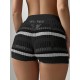 Kadın Belinden Bağlamalı Mini Triko Short , 18210 Kadın Belinden Bağlamalı Mini Triko Short , 18210