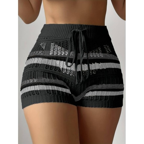 Kadın Belinden Bağlamalı Mini Triko Short , 18210 Kadın Belinden Bağlamalı Mini Triko Short , 18210