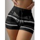 Kadın Belinden Bağlamalı Mini Triko Short , 18210 Kadın Belinden Bağlamalı Mini Triko Short , 18210