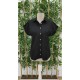 Women' S Short Sleeve V-neck Button-down Woven Shirt, 17983 Women' S Short Sleeve V-neck Button-down Woven Shirt, 17983