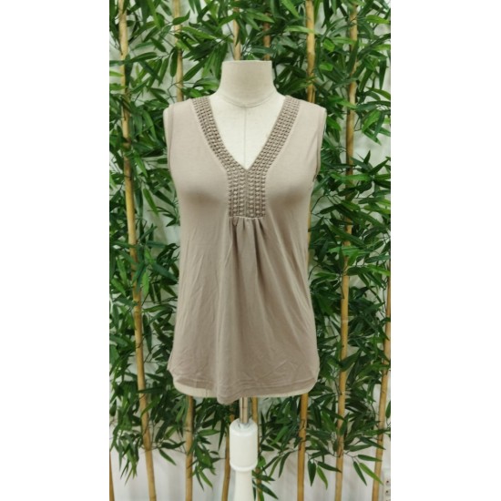 Women' S Sleeveless V-neck Lace Viscose Blouse , 18343 Women' S Sleeveless V-neck Lace Viscose Blouse , 18343