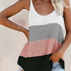 Kadın Askılı Yuvarlak Yaka Salaş Triko Bluz , 18351 Kadın Askılı Yuvarlak Yaka Salaş Triko Bluz , 18351