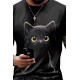 Erkek Bisiklet Yaka Kedi Baskılı Süprem T-shirt , 18566 Erkek Bisiklet Yaka Kedi Baskılı Süprem T-shirt , 18566