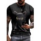 Erkek Bisiklet Yaka Kedi Baskılı Süprem T-shirt , 18566 Erkek Bisiklet Yaka Kedi Baskılı Süprem T-shirt , 18566