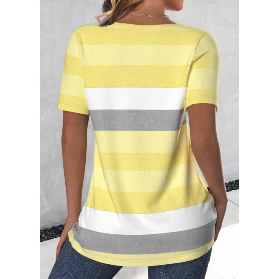 Women' S Short Sleeve Crew Neck Button Detail Single Jersey Blouse, 18507 Women' S Short Sleeve Crew Neck Button Detail Single Jersey Blouse, 18507