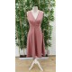 Women' S Imported Crepe Fabric Double-breasted Collar Skirt Flared Sleeveless Mini Dress, 18616 Women' S Imported Crepe Fabric Double-breasted Collar Skirt Flared Sleeveless Mini Dress, 18616