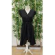 Women' S Double-breasted Crepe Long Dress With Ruffle Sleeves And Hem , 18613 Women' S Double-breasted Crepe Long Dress With Ruffle Sleeves And Hem , 18613