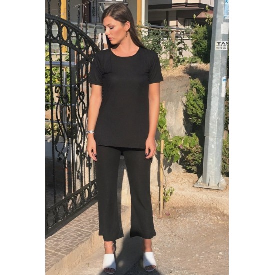 Women' S Short-sleeved, Wide-leg Camisole Two-piece Suit , 10208 Women' S Short-sleeved, Wide-leg Camisole Two-piece Suit , 10208