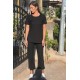 Women' S Short-sleeved, Wide-leg Camisole Two-piece Suit , 10208 Women' S Short-sleeved, Wide-leg Camisole Two-piece Suit , 10208