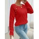 Women' S Diamond Pattern Button Detailed Knitwear Sweater , 18731 Women' S Diamond Pattern Button Detailed Knitwear Sweater , 18731