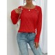 Women' S Diamond Pattern Button Detailed Knitwear Sweater , 18731 Women' S Diamond Pattern Button Detailed Knitwear Sweater , 18731