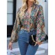 Women' S Long Sleeved V-neck Loose Jersey Blouse , 18996 Women' S Long Sleeved V-neck Loose Jersey Blouse , 18996