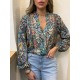 Women' S Long Sleeved V-neck Loose Jersey Blouse , 18996 Women' S Long Sleeved V-neck Loose Jersey Blouse , 18996
