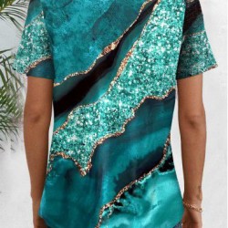 Kadın Kısa Kollu V Yakalı önden Düğmeli Baskılı Süprem Bluz , 19143 Kadın Kısa Kollu V Yakalı önden Düğmeli Baskılı Süprem Bluz , 19143