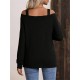 Women' S Strappy Two-shoulder Loose Wool Viscose Blouse , 19178 Women' S Strappy Two-shoulder Loose Wool Viscose Blouse , 19178