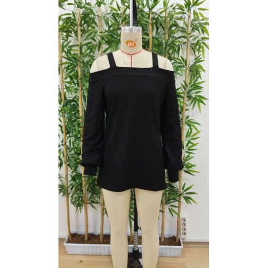Women' S Strappy Two-shoulder Loose Wool Viscose Blouse , 19178 Women' S Strappy Two-shoulder Loose Wool Viscose Blouse , 19178