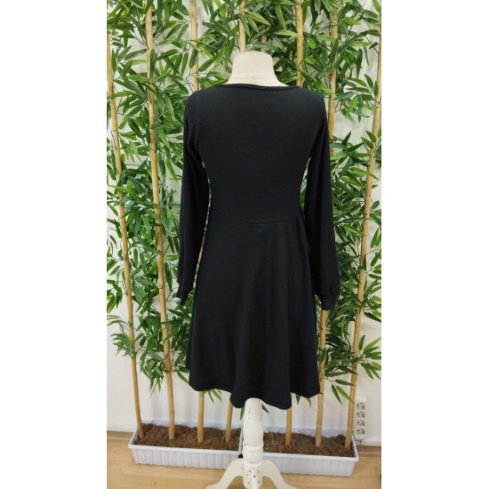 Women' S Long Sleeve Square Neck Front Buttoned Midi Camisole Dress, 19292 Women' S Long Sleeve Square Neck Front Buttoned Midi Camisole Dress, 19292