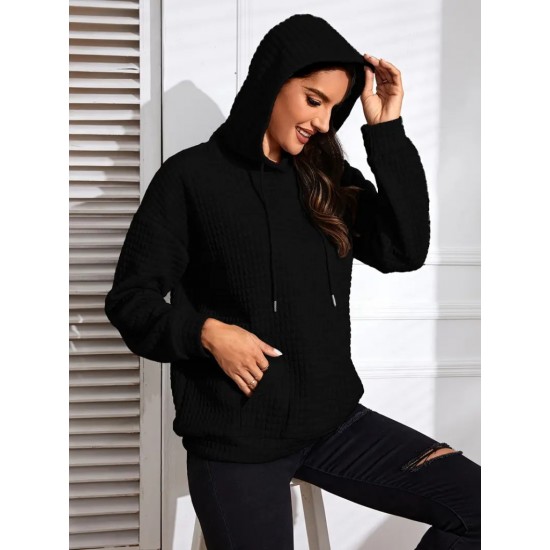 Kadın Uzun Kollu Kapşonlu Bağcıklı Cepli Capitone Sweatshirt , 19238 Kadın Uzun Kollu Kapşonlu Bağcıklı Cepli Capitone Sweatshirt , 19238