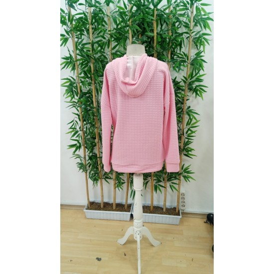 Kadın Uzun Kollu Kapşonlu Bağcıklı Cepli Capitone Sweatshirt , 19237 Kadın Uzun Kollu Kapşonlu Bağcıklı Cepli Capitone Sweatshirt , 19237