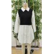 Women' S Long Sleeve Shirt Collar Bicolor Knitted Dress, 19320 Women' S Long Sleeve Shirt Collar Bicolor Knitted Dress, 19320
