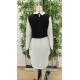 Women' S Long Sleeve Shirt Collar Bicolor Knitted Dress, 19320 Women' S Long Sleeve Shirt Collar Bicolor Knitted Dress, 19320