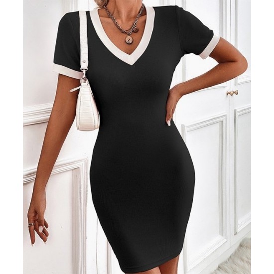 Women' S Short Sleeve Bias Knit Dress, 8483 Women' S Short Sleeve Bias Knit Dress, 8483