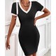 Women' S Short Sleeve Bias Knit Dress, 8483 Women' S Short Sleeve Bias Knit Dress, 8483