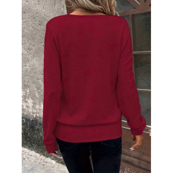 Women' S Long Sleeve Double Breasted Collar Sleeve And Hem Cuff Detail Soft Blouse, 19786 Women' S Long Sleeve Double Breasted Collar Sleeve And Hem Cuff Detail Soft Blouse, 19786