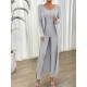 Women' S Round Neck Strappy Crop Blouse High Waist Leggings And Long Cardigan Camisole Three-piece Suit , 19761 Women' S Round Neck Strappy Crop Blouse High Waist Leggings And Long Cardigan Camisole Three-piece Suit , 19761