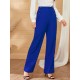 Women' S Button Detail Wide Leg Imported Crepe Trousers , 19967 Women' S Button Detail Wide Leg Imported Crepe Trousers , 19967