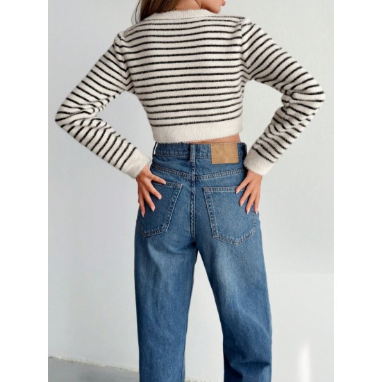 Kadın Uzun Kollu Balıkçı Yaka Crop Triko Bluz, 19926 Kadın Uzun Kollu Balıkçı Yaka Crop Triko Bluz, 19926