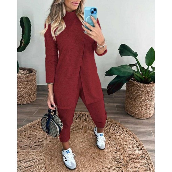 Kadın Uzun Kollu Balıkçı Yaka önden Düğmeli Bluz Ve Pantolon Yumoş Ikili Takım , 20332 Kadın Uzun Kollu Balıkçı Yaka önden Düğmeli Bluz Ve Pantolon Yumoş Ikili Takım , 20332
