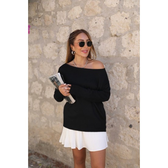 Women' S Long Sleeve One Shoulder Open Acrylic Blouse, 20901 Women' S Long Sleeve One Shoulder Open Acrylic Blouse, 20901
