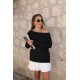 Women' S Long Sleeve One Shoulder Open Acrylic Blouse, 20901 Women' S Long Sleeve One Shoulder Open Acrylic Blouse, 20901